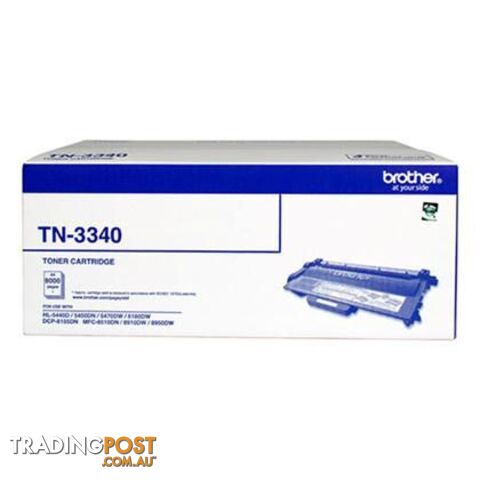 Brother TN-3340 Mono Black Laser Toner Cartridge - Brother - 4977766709637 - TN-3340