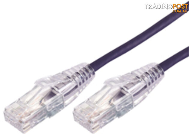 Comsol UTP-01-C6A-UT-PUR 1m RJ45 Cat 6A Ultra Thin Patch Cable - Purple - Comsol - 9332902018199 - UTP-01-C6A-UT-PUR