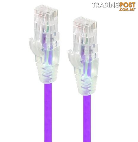 Alogic C6S-02PUR 2m Purple Ultra Slim Cat6 Network Cable UTP 28AWG - Alogic - 9350784011565 - C6S-02PUR