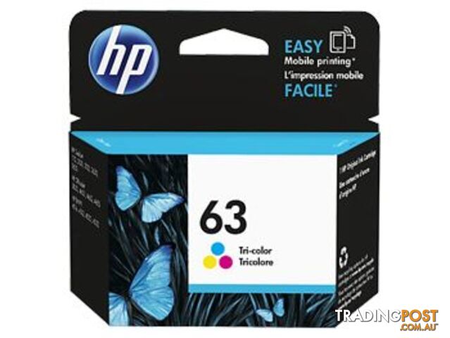 HP 63 Tri-Color Ink Cartridge F6U61AA - HP - 193424494910 - F6U61AA