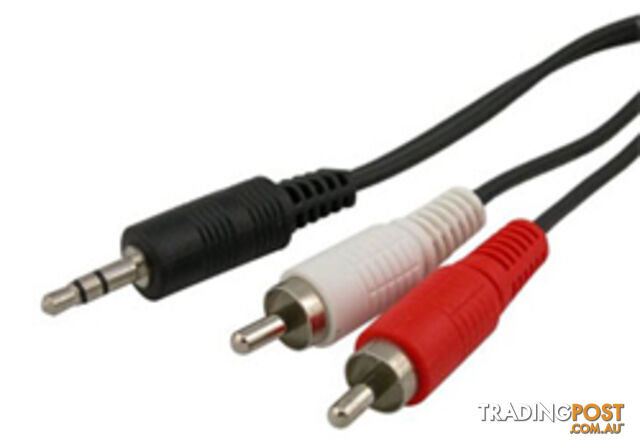 Comsol 35-2XRCA-10 10M 3.5mm Stereo Male to 2 x RCA Male Audio Cable - Comsol - 9332902000309 - 35-2XRCA-10 - photo 1 of 1