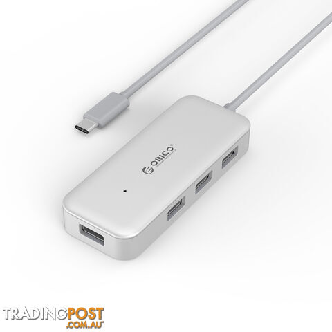 Orico TC4U-U3 4 Port USB-C to USB-A Hub Silver - Orico - 6954301193814 - TC4U-U3
