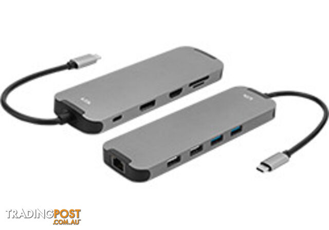 Klik KCMPHDAD USB-C Multi Port Adatper HDMI DP USB3.0X2 USB 2.0 LAN USB-C PD & SD /MICRO SD - Klik - 9332902024336 - KCMPHDAD