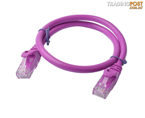 8ware PL6A-0.25PUR Cat 6a UTP Ethernet Cable, Snagless - Purple 0.25M - 8ware - 9341756016152 - PL6A-0.25PUR