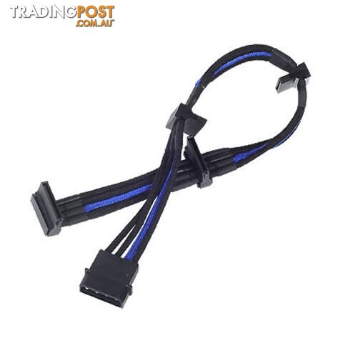 Silverstone SST-PP07-BTSBA 4pin to 4 SATA(300mm), Black & Blue - Silverstone - 4710007220801 - SST-PP07-BTSBA