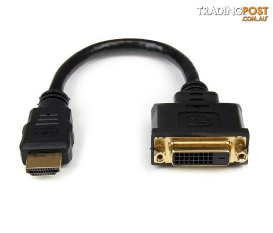 Startech HDDVIMF8IN 8in HDMI to DVI-D Male to Female Video Adapter Cable - StarTech - 065030848589 - HDDVIMF8IN