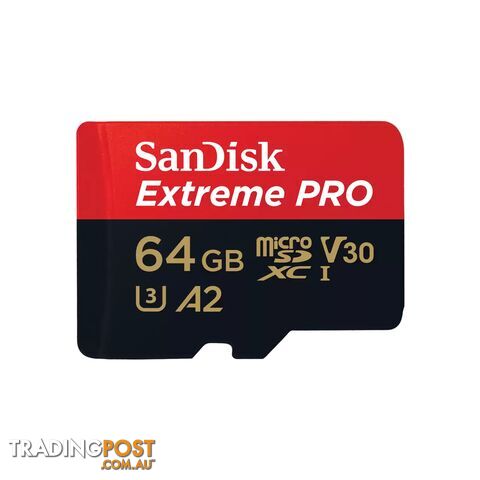 SanDisk SDSQXCU-064G-GN6MA Extreme PRO microSDXC UHS-I CARD 64GB - Sandisk - 619659188573 - SDSQXCU-064G-GN6MA