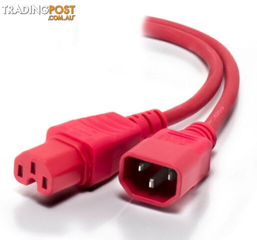 Alogic MF-C14C15-1.5-RD 1.5m IEC C14 to IEC C15 High Temperature Male to Female...