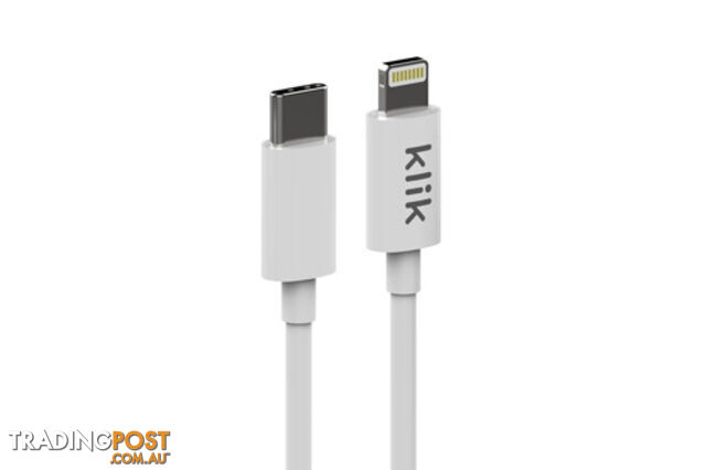 Klik KCL12WH 1.2m USB-C to Apple Lightning Cable White - Comsol - 9332902020260 - KCL12WH