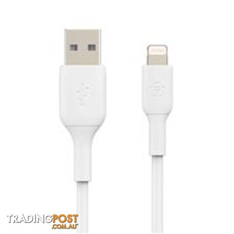 BELKIN CAA001BT1MWH 1M USB-A TO LIGHTNING CHARGE/SYNC CABLE, MFi, WHITE, 2 YRS - Belkin - 745883788651 - CAA001BT1MWH