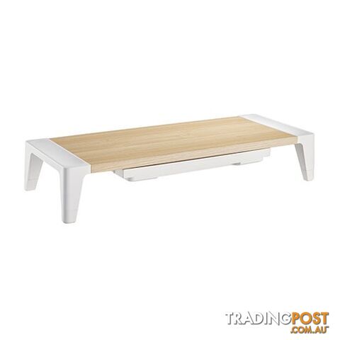 Brateck STB-143 White Birch Monitor Riser with Increased Height and Drawer - Brateck - 6956745159951 - STB-143