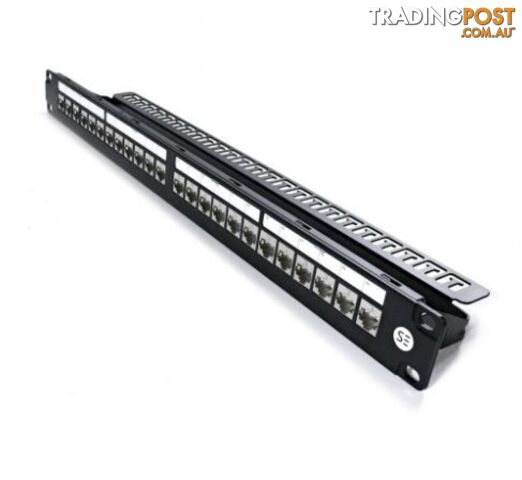 Serveredge C6A-PP24ULC-SH 24 Port Patch Panel 1RU, UTP Shielded and Serveredge Universal Cat6A, STP, RJ45 Modular Keystone Jack KIT - Serveredge - 9352399003249 - C6A-PP24ULC-SH