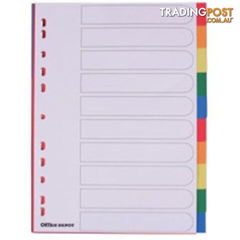 A4 PP 10 Tab Coloured Dividers DVIDER-10COLOUR - Generic - 6915784157243 - DVIDER-10COLOUR