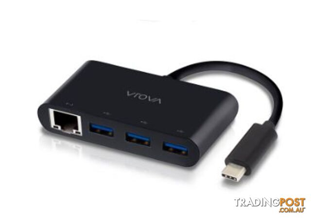 Alogic UC3AGE VROVA USB-C to Gigabit Ethernet & USB3 3 Port USB Hub - Alogic - 9350784010049 - UC3AGE