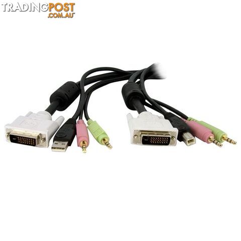 StarTech DVID4N1USB6 4-in-1 USB DVI KVM Switch Cable w/ Audio - StarTech - 065030836609 - DVID4N1USB6