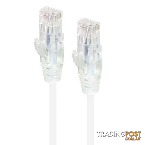 Alogic C6S-02WHT 2m White Ultra Slim Cat6 Network Cable UTP 28AWG - Alogic -...