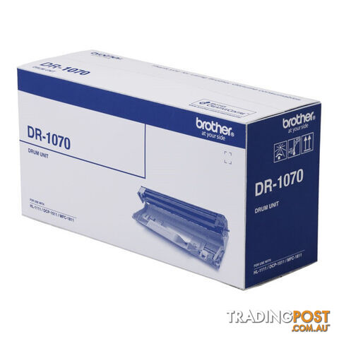 Brother DR-1070 Mono Laser 10000 Page Yield Drum Unit- to suit HL-1110/DCP-1510/MFC-1810 - Brother - 4977766721295 - DR-1070