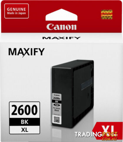 Canon PGI2600XLBK High Yield Black Ink Tank to suit IB4060 PGI2600XLBK - Canon - 4549292004847 - PGI2600XLBK