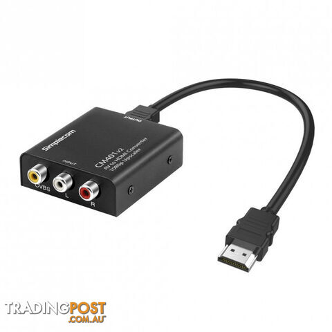 Simplecom CM401 V2 Composite AV CVBS to HDMI Video Converter 1080p Upscaler Alloy Case - Simplecom - 9350414000358 - CM401 V2