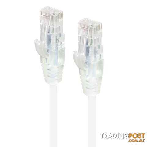 Alogic C6S-01WHT 1m White Ultra Slim Cat6 Network Cable UTP 28AWG - Alogic - 9350784011336 - C6S-01WHT