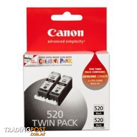 Canon Original PGI-520 Black Ink Cartridge Twin Pack PGI520BK-TWIN - Canon - 9313999000564 - PGI520BK-TWIN