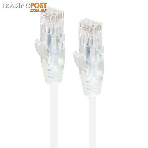 Alogic C6S-03WHT 3m White Ultra Slim Cat6 Network Cable UTP 28AWG - Alogic - 9350784011367 - C6S-03WHT