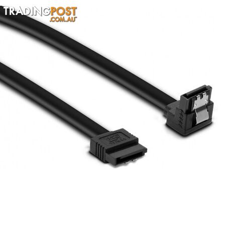 Cruxtec STL50-BK 180 Degree to 90 Degree SATA3 Cable 50cm - Cruxtec - 0787303421465 - STL50-BK