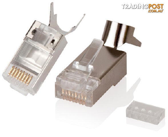 Alogic RJ45-8P8C-C6ASHLD-10 8P8C CAT6A Fully Shielded Modular Crimp Plug for 22AWG~23AWG Wire (Solid / Stranded) - Pack of 10 - Alogic - 9350784007520 - RJ45-8P8C-C6ASHLD-10
