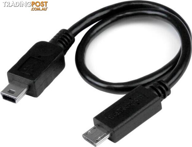 StarTech UMUSBOTG8IN 8in Micro USB to Mini USB OTG Cable M/M - StarTech -...