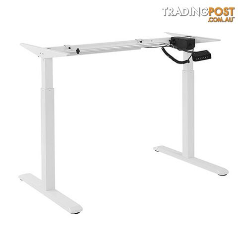 Brateck S03-22D 2-Stage Single Motor Electric Sit-Stand Desk Frame with button Control Panel-White - Brateck - 6956745160100 - S03-22D