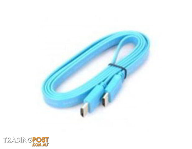 Flat HDMI 1.5M High Speed Cable Light Blue 2MHDMILB - Generic - 6940592208986 - 2MHDMILB