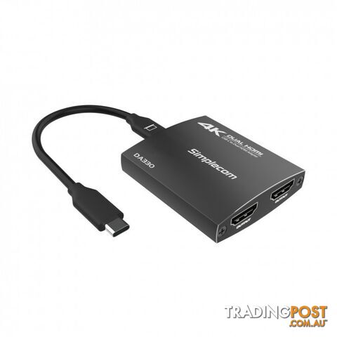 Simplecom DA330 USB-C to Dual HDMI MST Adapter 4K@60Hz with PD and Audio Out - Simplecom - 9350414002338 - DA330 - photo 1 of 1