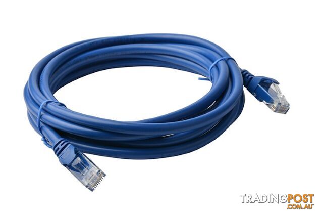 8ware PL6A-7BLU Cat 6a UTP Ethernet Cable, Snagless - 7m Blue - 8ware - 9341756016831 - PL6A-7BLU