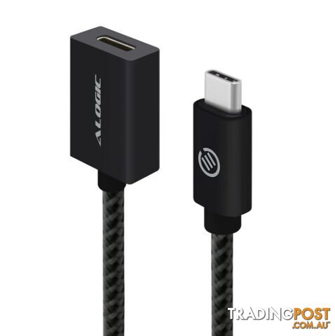 Alogic MU31CC-EXT-01BLK USB 3.1 USB-C(M) to USB-C (F) Extension Cable - 1m - Alogic - 9350784012579 - MU31CC-EXT-01BLK