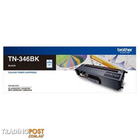 Brother TN346 Black Toner Cartridge 4000Pages TN-346BK - Brother - 4977766733984 - TN-346BK