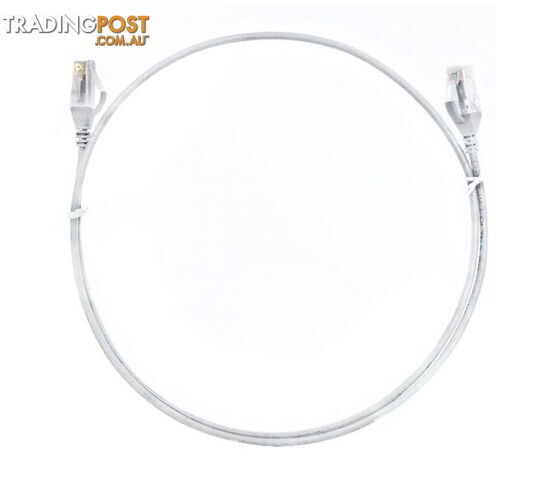 8Ware CAT6THINWH-15M CAT6 Ultra Thin Slim Cable 15m - White - 8ware - 0744109262852 - CAT6THINWH-15M