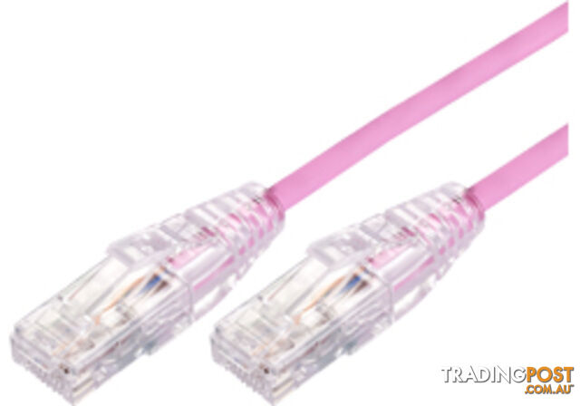 Comsol UTP-01-C6A-UT-PNK 1m RJ45 Cat 6A Ultra Thin Patch Cable - Pink - Comsol -...
