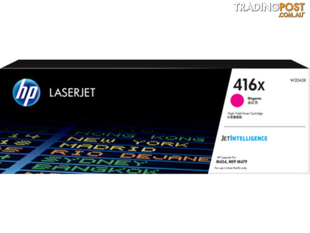 HP 416X Magenta Laserjet Toner Cartridge W2043X 6000 Pages - HP - 192018046498 - W2043X