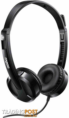 Rapoo H100 Black Wired Stereo Headsets - Rapoo - 6940056180070 - H100 Black