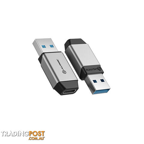 ALOGIC ULACMN-SGR Ultra MINI USB-A(Male) To USB-C (Female) Adapter, USB 3.2 Gen 1-5Gbps âSpace Grey - Alogic - 9350784025401 - ULACMN-SGR