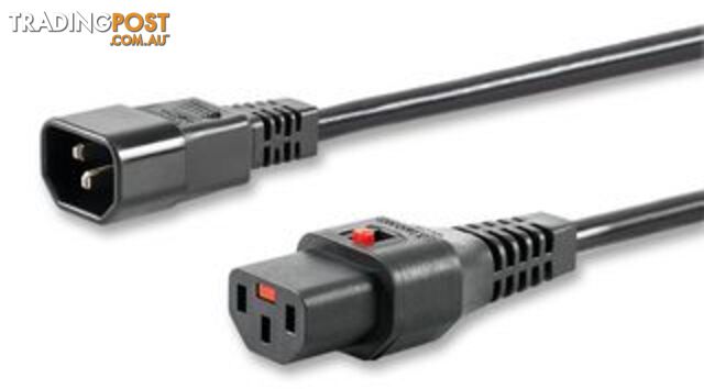 Alogic IECL-BK1314-02 IEC LOCK 2m IEC C13 to IEC C14 Power Extension Cord - Male...
