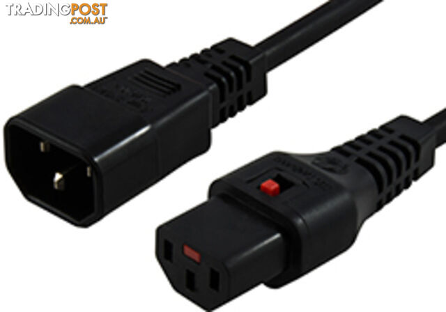 IEC Lock IECL-43-020 2m IEC LOCK Power Cable IEC-C14(M) to IEC-C13(F) Black -...