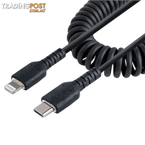 StarTech RUSB2CLT50CMBC USB C to Lightning Cable - 50cm Coiled Cable Black - StarTech - 065030893640 - RUSB2CLT50CMBC