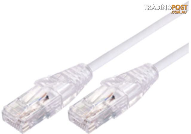Comsol UTP-02-C6A-UT-WHT 2m RJ45 Cat 6A Ultra Thin Patch Cable - White - Comsol...