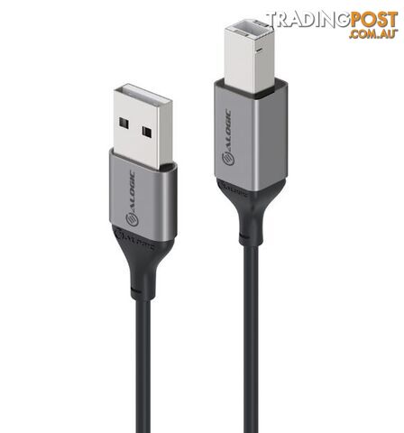 Alogic U22ABRBK 2m Ultra USB2.0 USB-A (Male) to USB-B (Male) Cable - Alogic -...