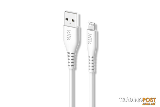 Klik KUL12WH 1.2m Apple Lightning to USB Sync/Charge MFI Cable White - Klik -...