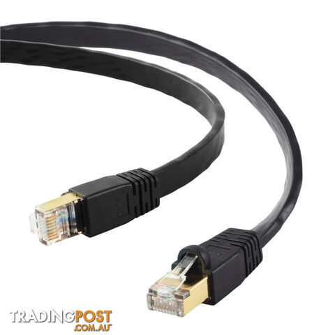 Edimax EA8-010SFA 1m Black 40GbE Shielded CAT8 Network Cable - Flat - Edimax - 4717964703941 - EA8-010SFA