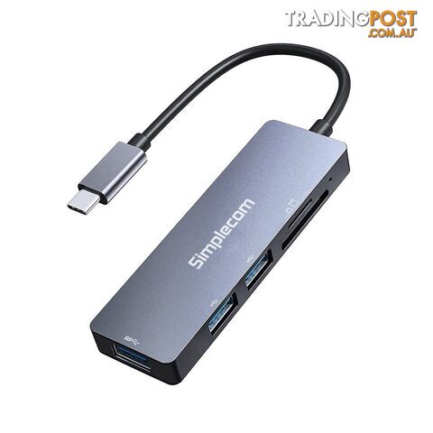 Simplecom CH255 USB-C 5 in 1 Multiport Adapter 3 Port USB-A Hub with SD MicroSD Card Reader - Simplecom - 9350414002826 - CH255
