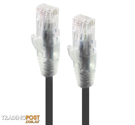 Alogic C6S-0.50BLK 0.50m Black Ultra Slim Cat6 Network Cable UTP 28AWG - Alogic - 9350784011114 - C6S-0.50BLK