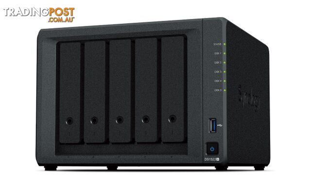 Synology DiskStation DS1522+ 5-Bay 3.5" Diskless 4xGbE NAS - Synology - 4711174723706 - DS1522+